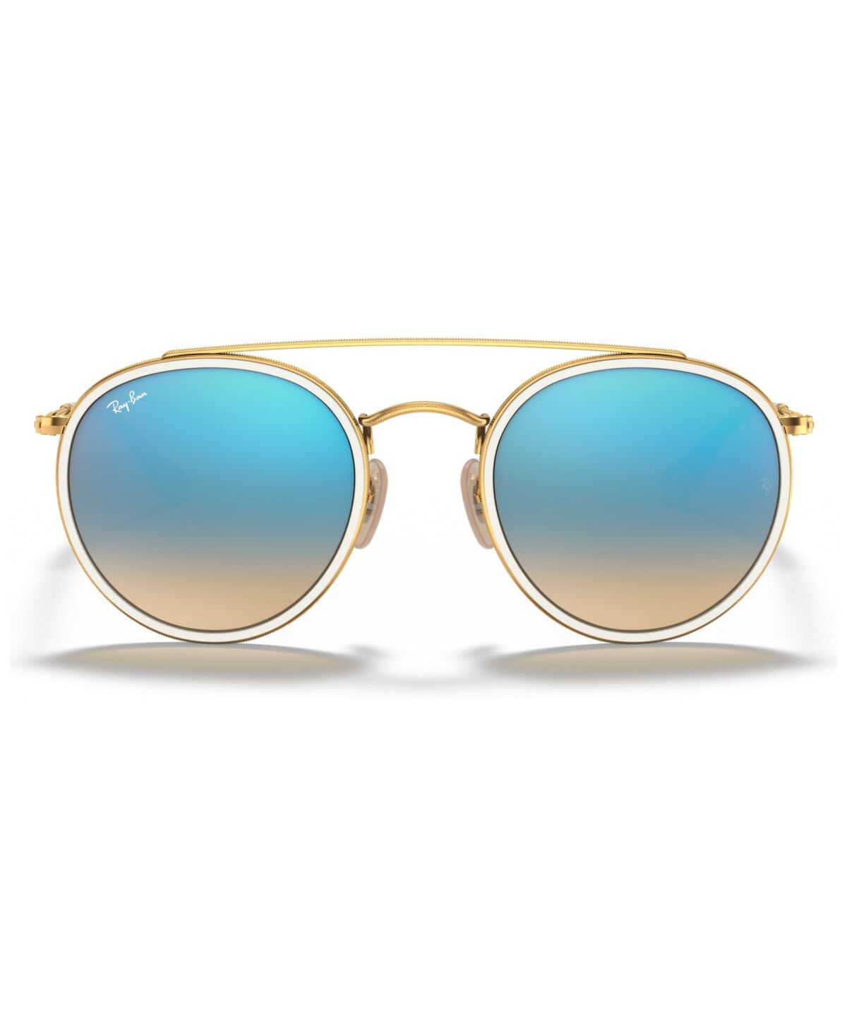 Ray-Ban Sunglasses, RB3647N Round Double Bridge - GOLD/BLUE
