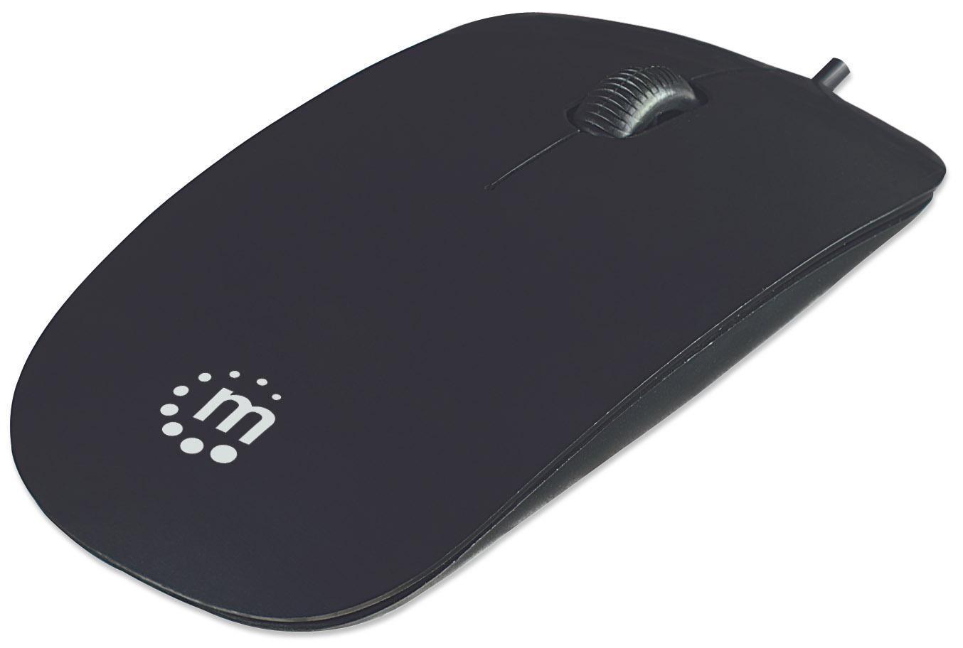 Manhattan Mini Mouse Ottico USB Silhouette Cavo 1,2m Nero