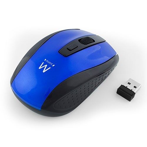 Ewent EW3238 Draadloze Muis USB Nano Ontvanger 1000-1600dpi - Blauw