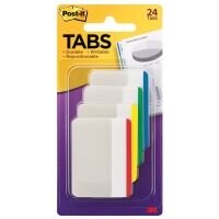 3M Post-it assorted colours flat tabs for binders, pack of 24