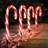Diversen 4PC 20 red & white LED candy cane Christmas lights
