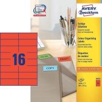Avery 3452 multi-purpose labels 105 x 37 mm red (1600 labels)