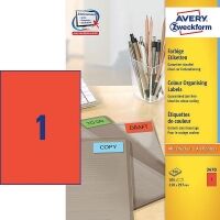 Avery 3470 multi-purpose labels 210 x 297 mm red (100 labels)