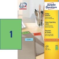 Avery 3472 multi-purpose labels 210 x 297 mm green (100 labels)
