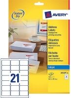 Avery J8160-25 address labels 63.5 x 38.1 mm (525 labels)