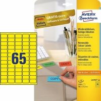 Avery L4793-20 labels 38.1 x 21.2 mm yellow (1300 labels)