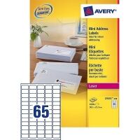 Avery L7651-100 quickpeel mini address labels 38.1 x 21.2 mm (6500 labels)