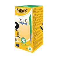 BIC M10 Clik green ballpoint pen 50-pack