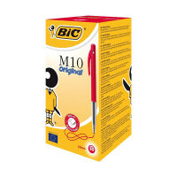 BIC M10 Clik red ballpoint pen 50-pack