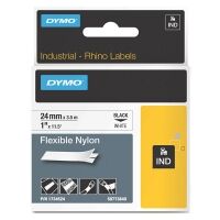 Dymo 1734524 IND Rhino 24mm flexible nylon tape, black on white (original)