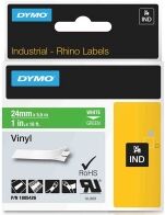 Dymo 1805426 IND Rhino vinyl tape 24mm white on green (original)