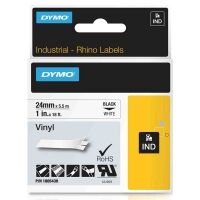 Dymo 1805430 IND Rhino 24mm vinyl tape, black on white (original)