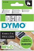 Dymo S0720780 / 43613 6mm tape, black on white (original)