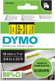 Dymo S0720880 / 45808 19mm tape, black on yellow (original)