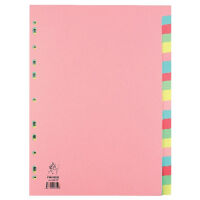 Elba manila A4 divider 20-part pink with multi-colour tabs