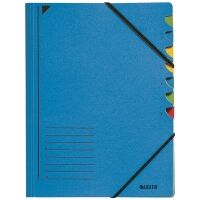 Leitz file with 7 compartments (blue)