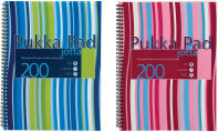 Diversen Pukka Pad JP018 Blue/Pink Stripes A4 Wirebound Jotta Notebook, Pack of 3