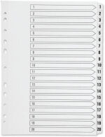 Q-Connect 1-20 index multi-punched polypropylene white A4 KF01356