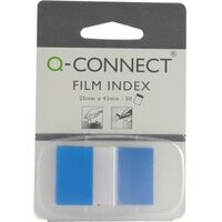 Q-Connect KF03632 1-inch blue page markers, pack of 50