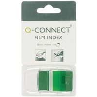 Q-Connect KF03635 1-inch green page markers, pack of 50