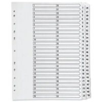 Q-Connect KF97057, A4 multi-punched numbered subject divider