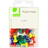 Q-Connect assorted coloured push pins (pack of 25)