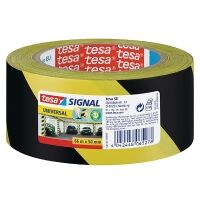 Tesa warning tape yellow/black 50 mm x 66 m