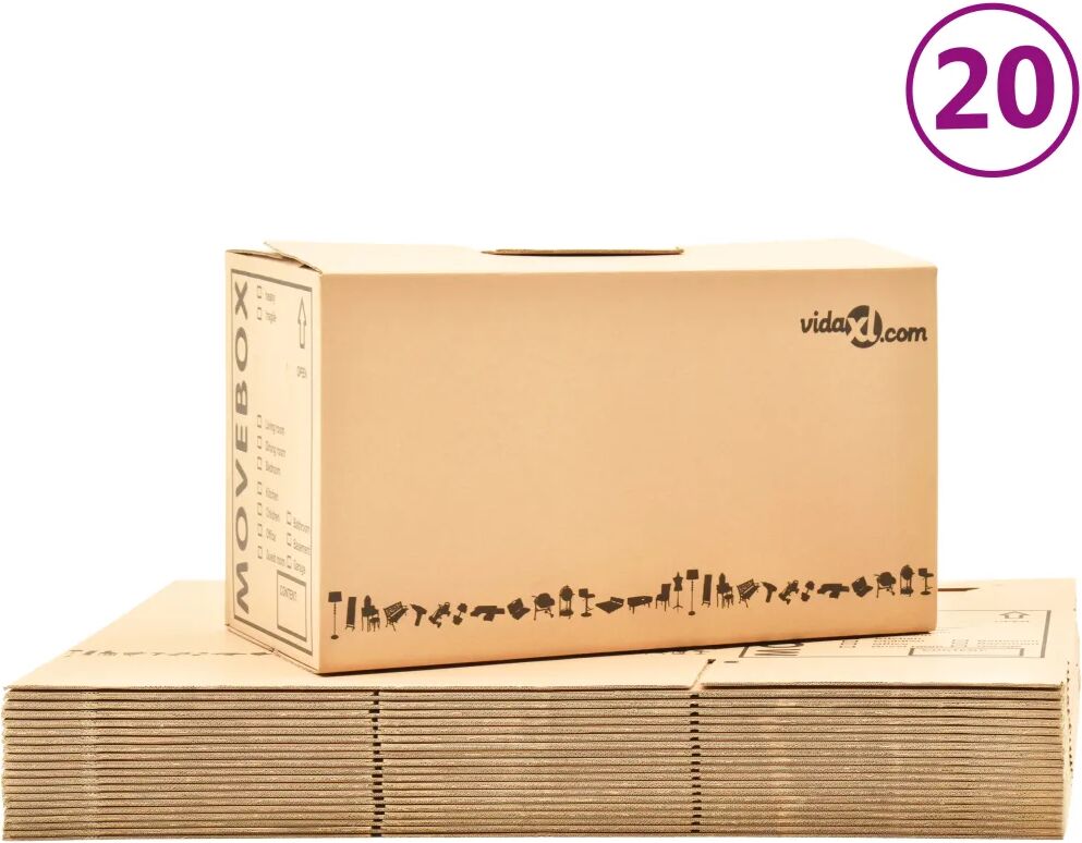 vidaXL Cutii pentru mutare din carton XXL 20 buc. 60 x 33 x 34 cm