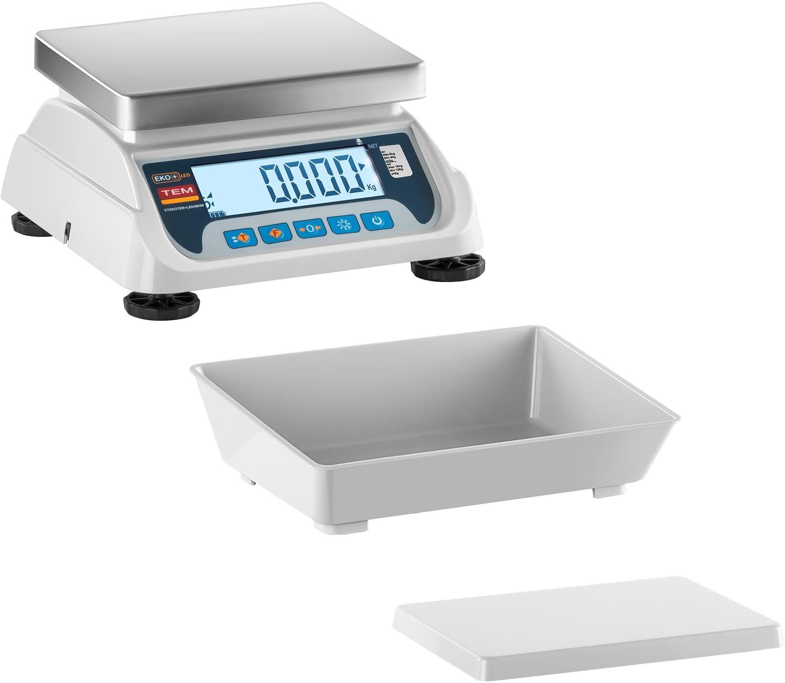 TEM Bench Scale - trade approved - 15 kg / 5 g - LCD TEKO+LCD015C-B1