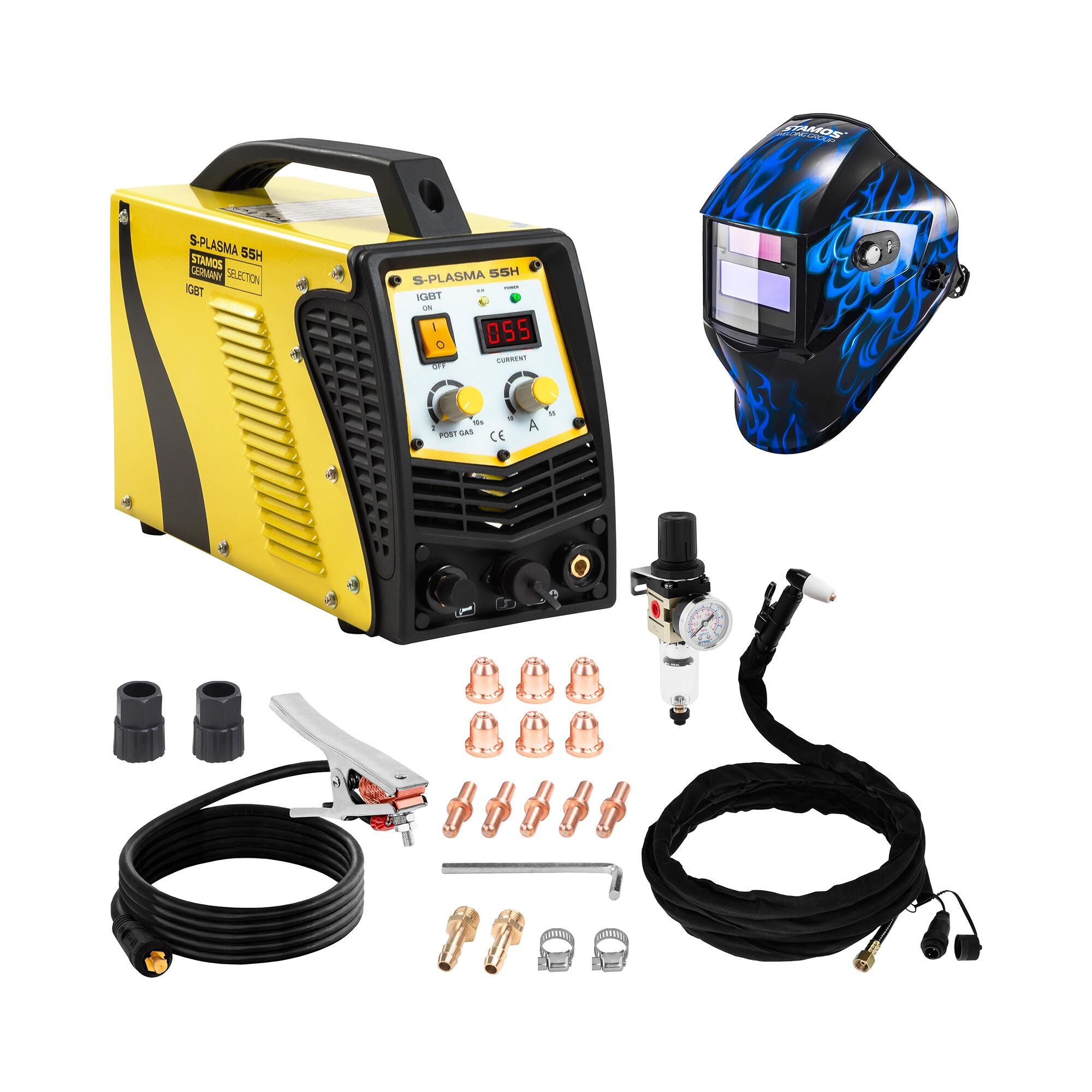 Stamos Selection Welding Set Plasma Cutter - 55 A - 230 V + Welding helmet – Sub Zero - EASY SERIES