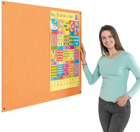 Symple Stuff Wall Mounted Reversible Bulletin Board Symple Stuff Size: 120cm H x 120cm W, Colour: Orange  - Size: 90cm H x 120cm W