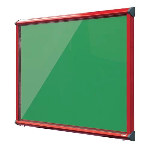 Symple Stuff Exterior Wall Mounted Bulletin Board Symple Stuff Size: 75cm H x 53.7cm W, Frame Finish: Red, Colour: Quince  - Size: 75cm H x 53.7cm W