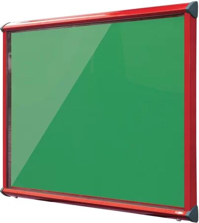 Symple Stuff Exterior Wall Mounted Bulletin Board Symple Stuff Size: 105cm H x 139.7cm W, Frame Finish: Red, Colour: Quince  - Size: 105cm H x 139.7cm W