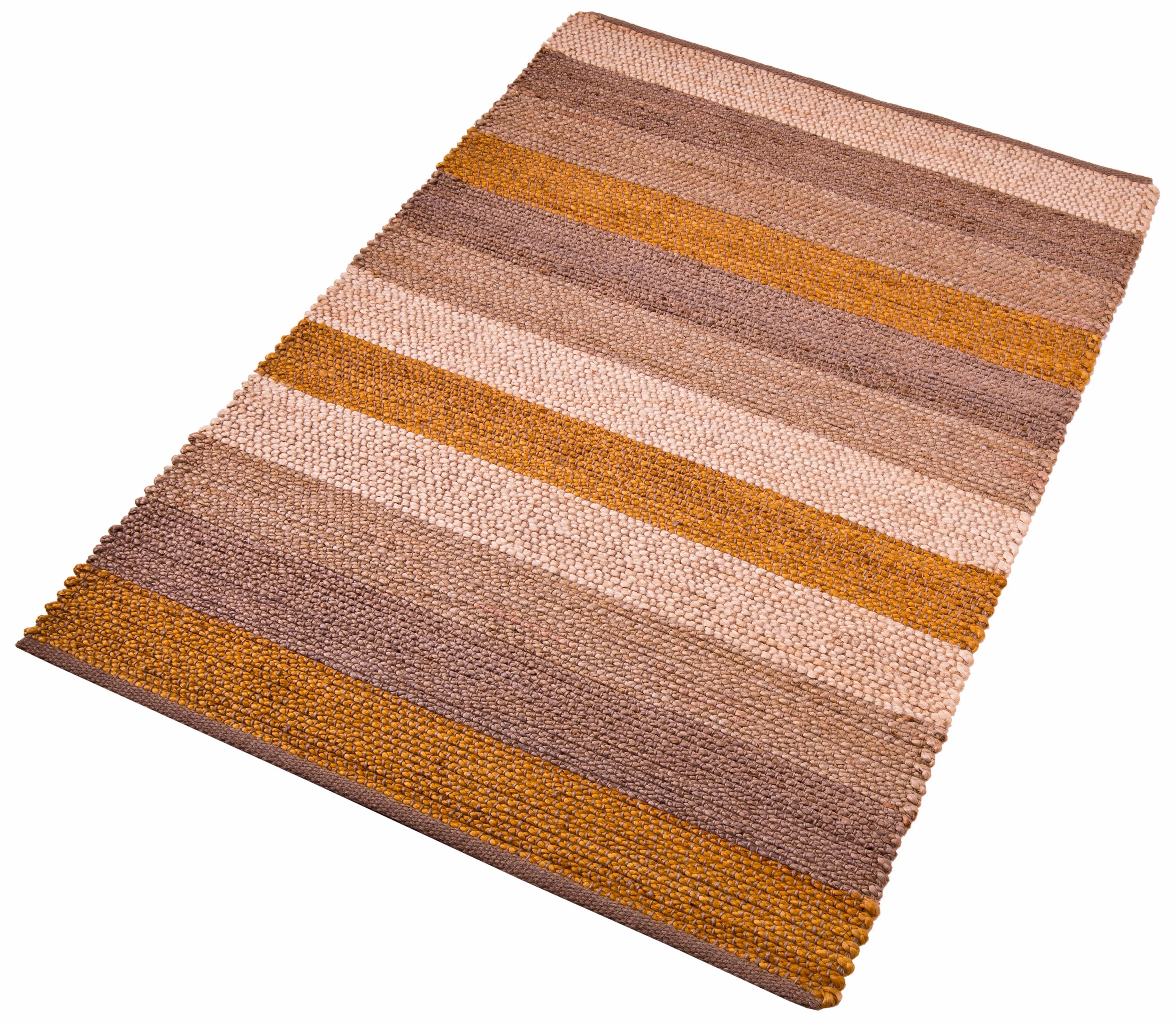 Home affaire Teppich »Hanf Stripe«, rechteckig, 5 mm Höhe, Wohnzimmer beige Größe 120x180 cm 160x230 cm 190x290 cm 70x140 cm 90x160 cm