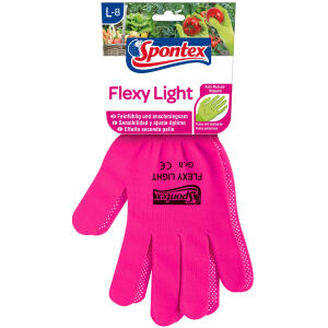 Mapa GmbH Spontex Flexy Light Handschuhe , leichter und flexible Damenhandschuh für Garten- und Hobbyarbeiten, 1 Paar, Größe 8-8,5, farbig sortiert