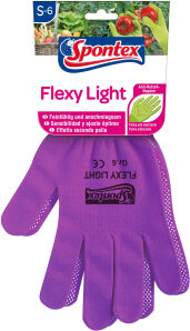 Mapa GmbH Spontex Flexy Light Handschuhe , leichter und flexible Damenhandschuh für Garten- und Hobbyarbeiten, 1 Paar, Größe 6-6,5, farbig sortiert