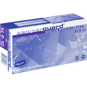 Semperit Technische Produkte GmbH Semperguard® Einmalhandschuhe Sapphire blue, Nitril, puderfrei, unsteril, Farbe: lavendelblau, 1 Karton = 10 x 90 Stück = 900 Stück, Größe XL (9-10)