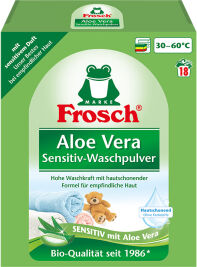 Rex Frosch Aloe Vera Sensitiv-Waschpulver, Pulverförmiges Waschmittel für farb- und gewebeschonende Buntwäsche, 1,35 kg - Packung, für ca. 20 Waschladungen