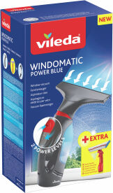 Vileda GmbH Vileda Windomatic Power Blue Fenstersauger mit Spray-Einwascher , Scheibensauger zur streifenfreien und schnellen Reinigung, 1 Stück