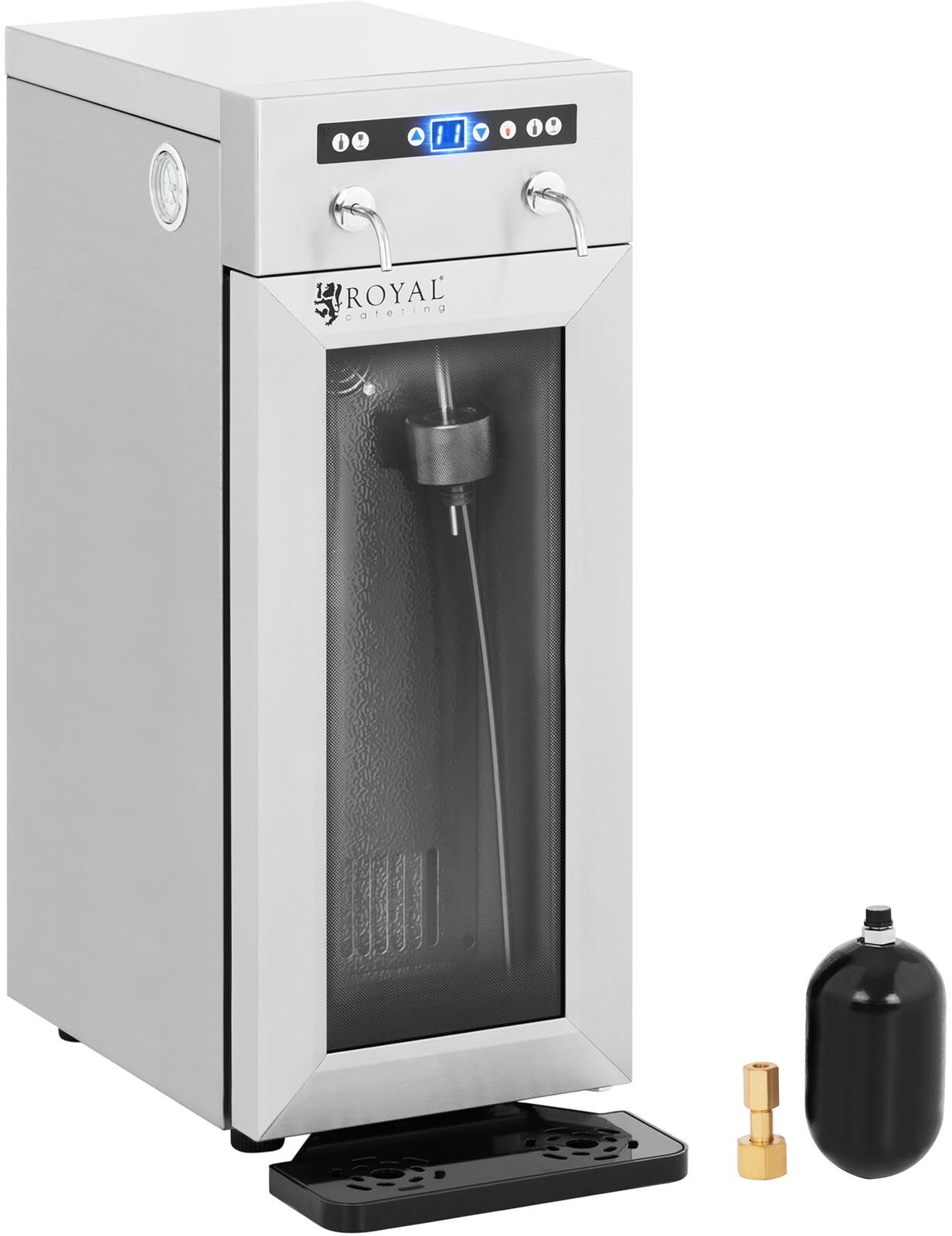 Royal Catering Distributeur de vin au verre - 2 bouteilles - Inox RC-WDSS2