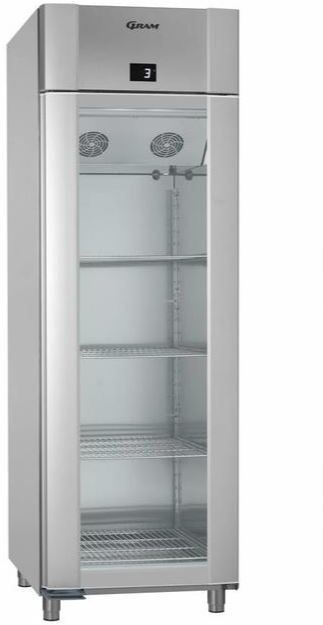 Gram Glasdeur koelkast Gram ECO Plus, KG 70 RAG L2 4N, Silver/Rvs 2/1, 610L, 70x91x213(H), 230V/248W