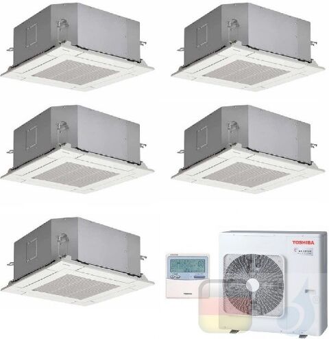 Toshiba Klimaanlagen Penta Split Kassettengerät 60x60 9+9+9+9+9 Btu + RAS-5M34U2AVG-E R-32 A++ A+ 2.5+2.5+2.5+2.5+2.5 kW