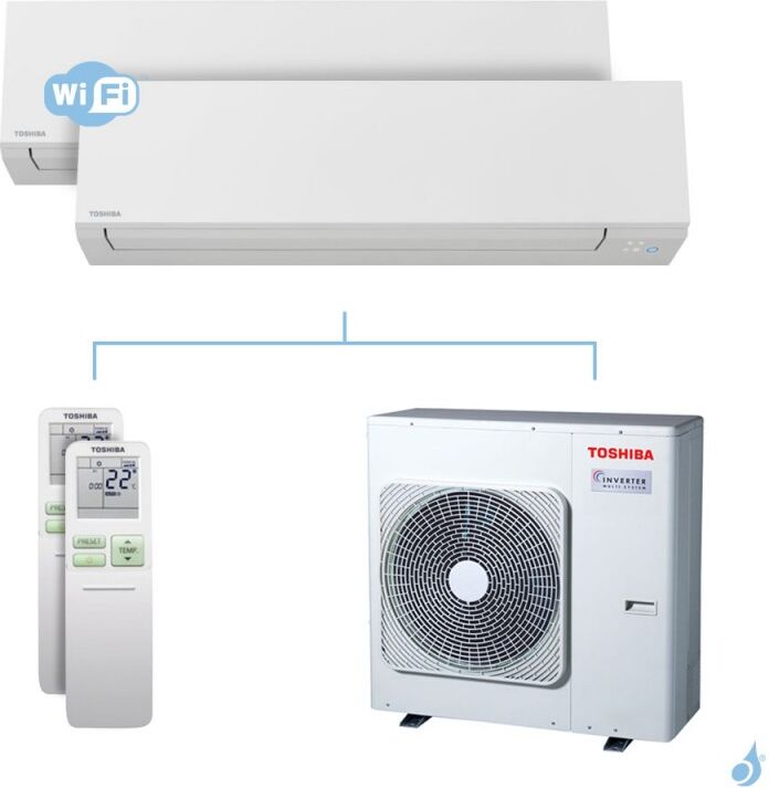 Toshiba Climatisation bi-split Toshiba Shorai Edge 10kW taille 10 + 22 - RAS-B10/22N4KVSG-E + RAS-5M34U2AVG-E