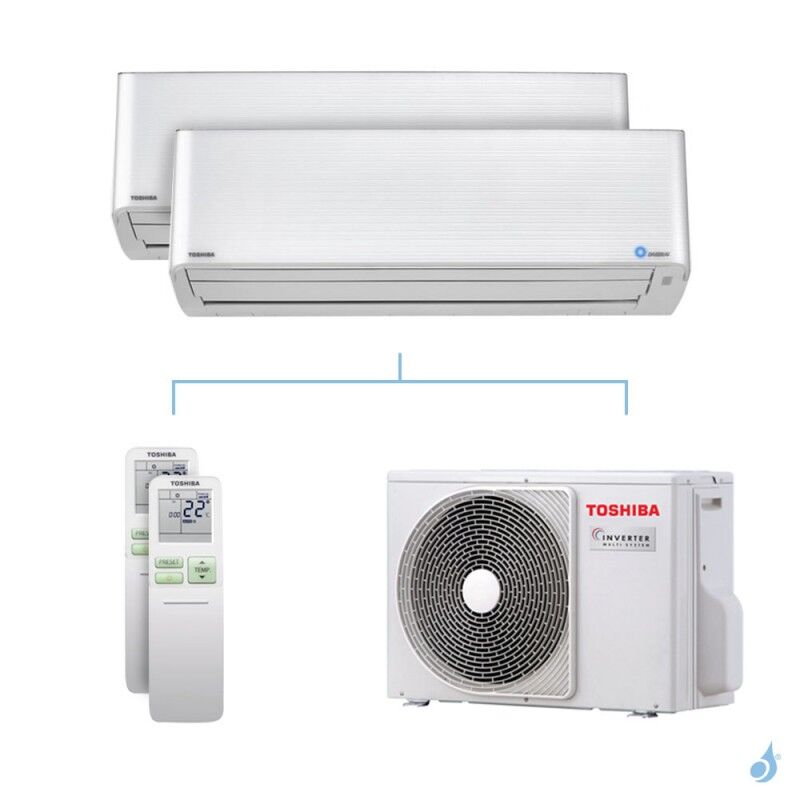 Toshiba Climatisation bi-split Toshiba Super Daiseikai 9 - 5.2kW taille 10 + 16 - RAS-M10/16PKVPG-E + RAS-3M18U2AVG-E