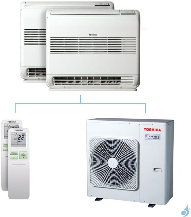 Toshiba Climatisation bi-split Toshiba Console double-flux J2 - 7.5kW taille 18 + 18 - RAS-B18/18J2FVG-E + RAS-3M26U2AVG-E