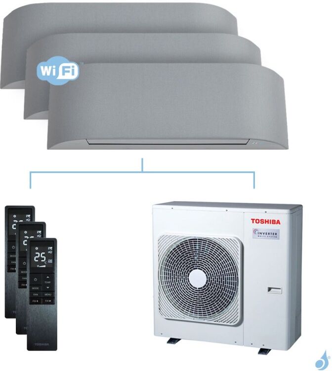 Toshiba Climatisation tri-split Toshiba Haori 10kW taille 10 + 13 + 16 - RAS-B10/13/16N4KVRG-E + RAS-5M34U2AVG-E