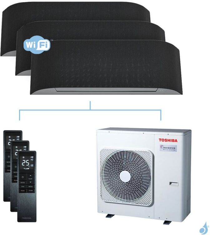 Toshiba Climatisation tri-split Toshiba Haori 10kW taille 13 + 13 + 16 - RAS-B13/13/16N4KVRG-E + RAS-5M34U2AVG-E