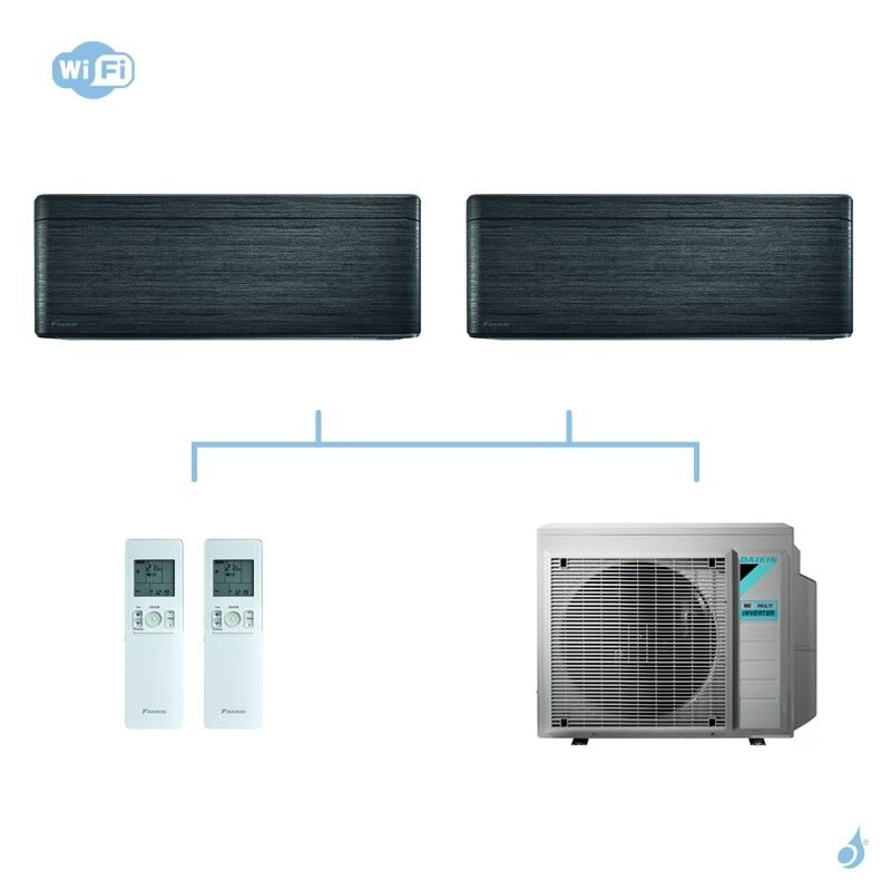 DAIKIN climatisation bi split mural gaz R32 Stylish Blackwood CTXA-AT FTXA-AT 5,2kW WiFi CTXA15AT + FTXA42AT + 3MXM52N A+++