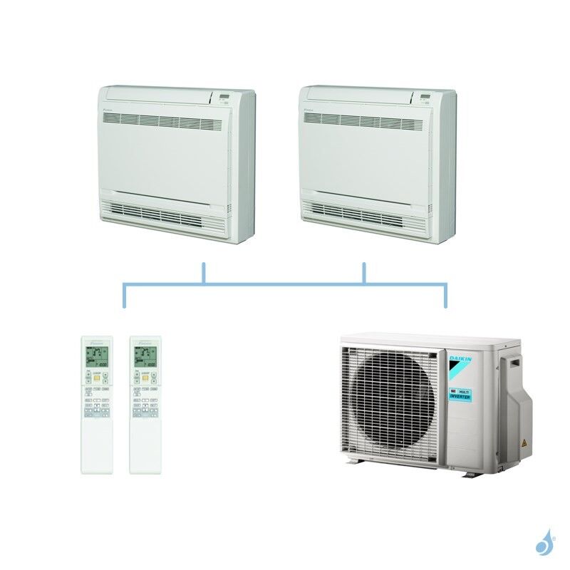 DAIKIN climatisation bi split console double flux gaz R32 FVXM-F 5kW FVXM25F + FVXM35F + 2MXM50M9 A+++