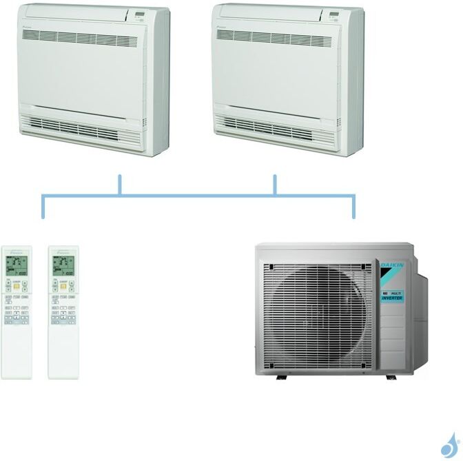 DAIKIN climatisation bi split console double flux gaz R32 FVXM-F 4kW FVXM25F + FVXM25F + 3MXM40N A+++